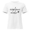 White t-shirt with 'airplane mode' text design