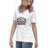 Woman wearing 'Adventure Begins' t-shirt