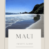 Maui beach travel guide cover with ocean view.