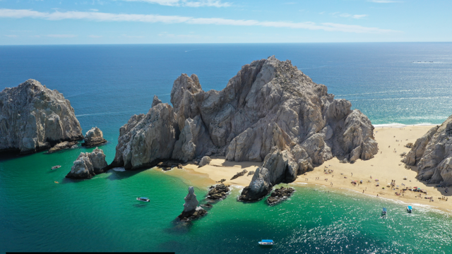 El Arco and Lover's Beach at Land's End in Cabo San Lucas, where the Pacific meets the Sea of Cortez